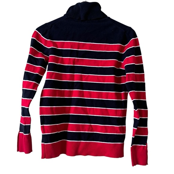 Tommy Hilfiger Women’s Turtleneck Striped Blue/Red Pretty Sweater- Size Medium - Picture 2 of 6